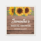 ひまわり素朴ブライダルシャワー スタンダードカクテルナプキン (正面)