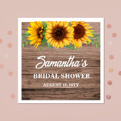 ひまわり素朴ブライダルシャワー スタンダードカクテルナプキン