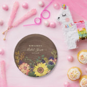 ひまわり素朴ブライダルシャワー ペーパープレート (パーティー)