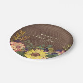 ひまわり素朴ブライダルシャワー ペーパープレート (アングル)