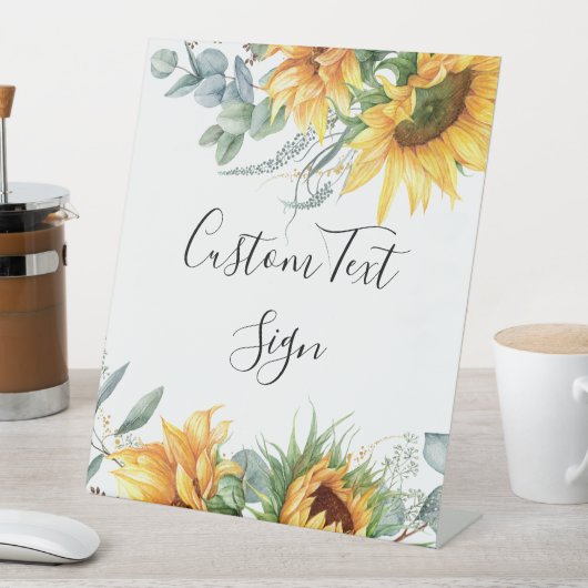 ひまわり素朴ブライダルシャワー 台座サイン (インサイチュ)