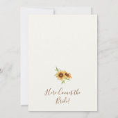 ひまわり素朴ブライダルシャワー 招待状 (裏面)