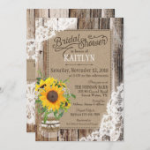 ひまわり素朴ブライダルシャワー 招待状 (正面/裏面)