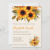ひまわり素朴ブライダルシャワー 招待状 (正面)