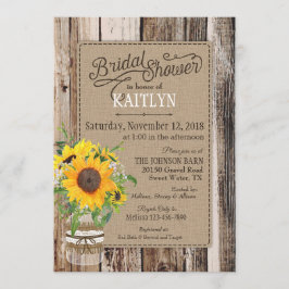 ひまわり素朴ブライダルシャワー 招待状