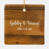 ひまわり素朴ブライダルヴェイルカントリー婚約 セラミックオーナメント (裏面)