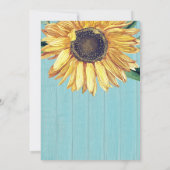 ひまわり素朴ブルーウッドボーイベビーシャワー 招待状 (裏面)