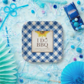 ひまわり素朴ブルーギンガムI do BBQ ペーパープレート (パーティー)