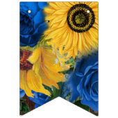 ひまわり素朴ブルーバラデザートテーブル バンティングフラッグ (第2の旗)