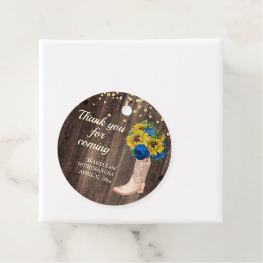 ひまわり素朴ブルーバラブーツありがとう フェイバータグ (インサイチュ)