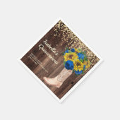 ひまわり素朴ブルーバラブーツキンセアニラ スタンダードカクテルナプキン (角)