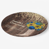 ひまわり素朴ブルーバラブーツキンセアニラ ペーパープレート (アングル)