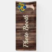 ひまわり素朴ブルーバラブーツ写真ブース 横断幕 (縦)