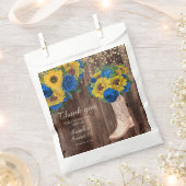 ひまわり素朴ブルーバラブーツSweet 16 フェイバーバッグ (クリップ留めされた状態)