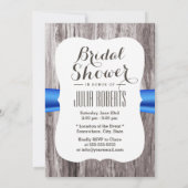 ひまわり素朴ブルーリボンウッドブライダルシャワー 招待状 (裏面)