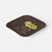 ひまわり素朴ブーケファミリーおもしろいデー ペーパープレート (傾斜あり)