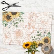 ひまわり素朴ブーケヴィンテージレターデコップページ