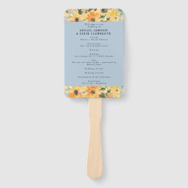 ひまわり素朴ブーケ水彩画 ハンドファン