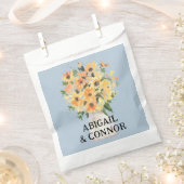 ひまわり素朴ブーケ水彩色 フェイバーバッグ (クリップ留めされた状態)