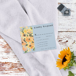 ひまわり素朴ブーケ水彩色 出欠カード