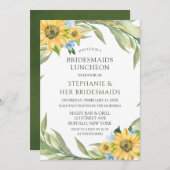 ひまわり素朴ブーケ花嫁昼食会 招待状 (正面/裏面)