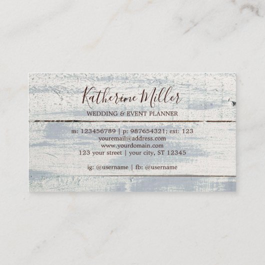 ひまわり素朴ブーケ・メイソン・ジャー・ビジネス・カード 名刺 (裏面)