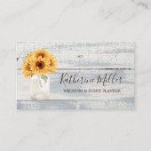 ひまわり素朴ブーケ・メイソン・ジャー・ビジネス・カード 名刺 (正面)