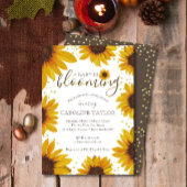 ひまわり素朴ベビーが咲き誇るシャワー 招待状