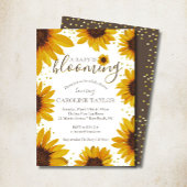 ひまわり素朴ベビーが咲き誇るシャワー 招待状