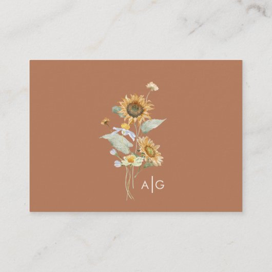 ひまわり素朴ベージュ式レセプション エンクロージャーカード (裏面)