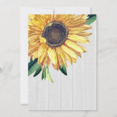 ひまわり素朴ホワイトウッド結婚ズブライダルシャワー 招待状 (裏面)