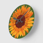 ひまわり素朴ミニマリストカントリーキッチン ラウンド壁時計 (傾斜)