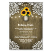 ひまわり素朴メイソンの結婚差し込みカード テーブルナンバー (正面)