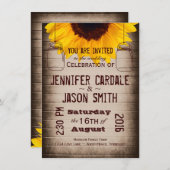 ひまわり素朴メイソンジャース結婚式招待状 招待状 (正面/裏面)