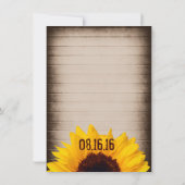 ひまわり素朴メイソンジャース結婚式招待状 招待状 (裏面)