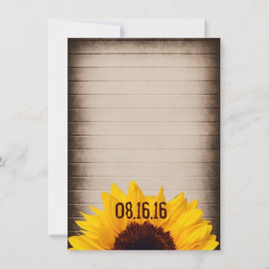 ひまわり素朴メイソンジャース結婚式招待状 招待状 (裏面)