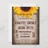 ひまわり素朴メイソンジャース結婚式招待状 招待状 (正面)