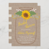 ひまわり素朴メイソンジャーブライダルシャワー招待状 招待状 (正面/裏面)