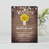 ひまわり素朴メイソンジャールライトブライダルシャワー 招待状 (スタンド正面)