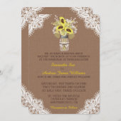 ひまわり素朴メイソンジャールレース結婚式招待状 招待状 (正面/裏面)