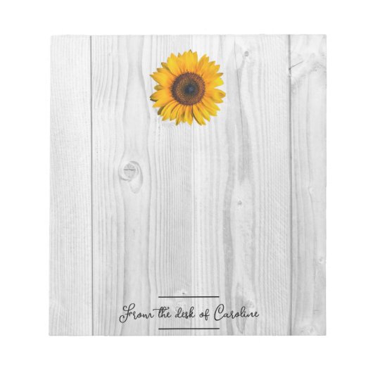 ひまわり素朴メモパーソナライズされた帳 ノートパッド (正面)