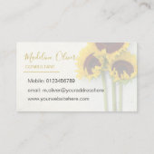 ひまわり素朴モダンスタイリッシュ金ゴールド 名刺 (裏面)