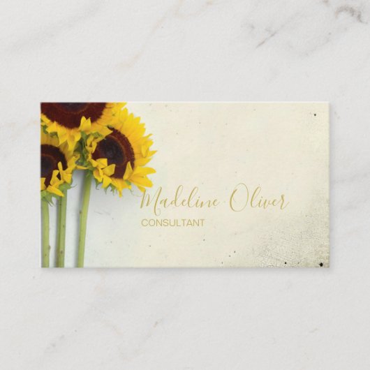 ひまわり素朴モダンスタイリッシュ 名刺 (正面)