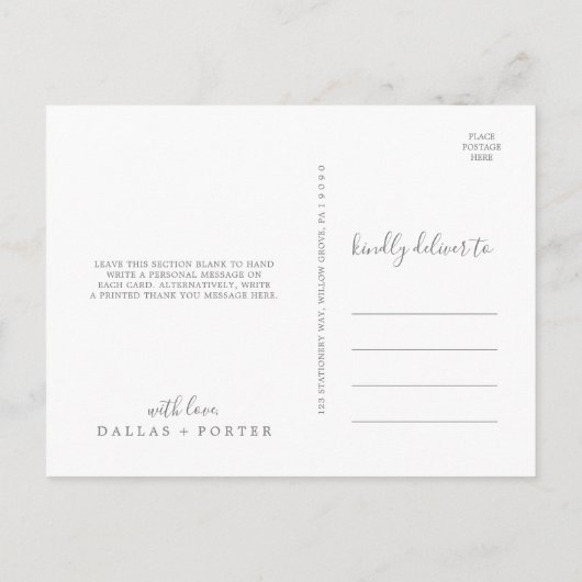 ひまわり素朴ユーカリありがとうはがき ポストカード (裏面)