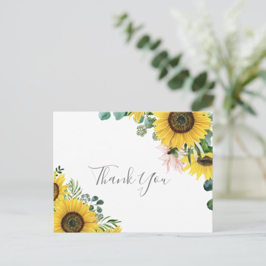 ひまわり素朴ユーカリありがとうはがき ポストカード