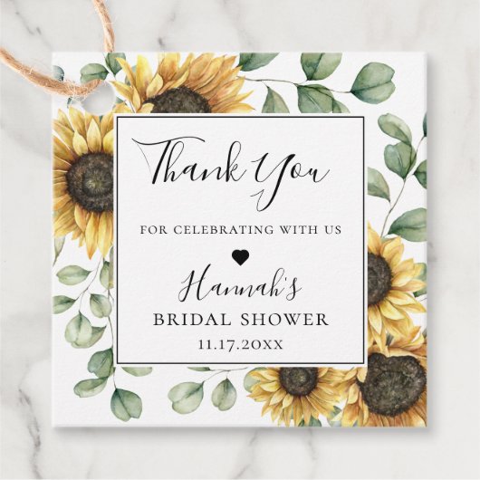 ひまわり素朴ユーカリありがとう フェイバータグ (正面)