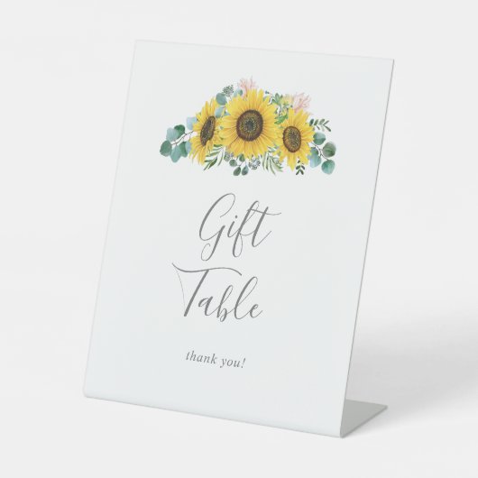 ひまわり素朴ユーカリのギフトテーブル 台座サイン (正面)
