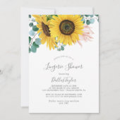 ひまわり素朴ユーカリのランジェリーシャワー 招待状 (正面)