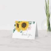 ひまわり素朴ユーカリサンキューカード サンキューカード (正面)