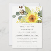 ひまわり素朴ユーカリフローラブライダルシャワー 招待状 (正面)